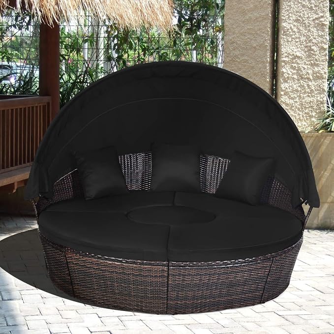 COSTWAY Patio Round Daybed - Image 4