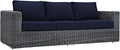 Modway EEI-1874-GRY-NAV Summon Wicker Rattan Outdoor Patio Sofa by Modway
