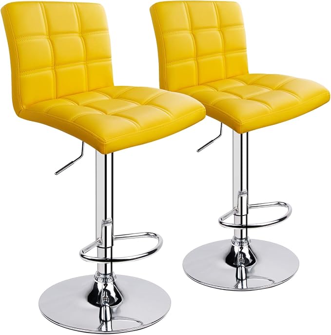 Leopard Modern Square PU Leather Adjustable Bar Stools by LEOPARDPRODUCTS