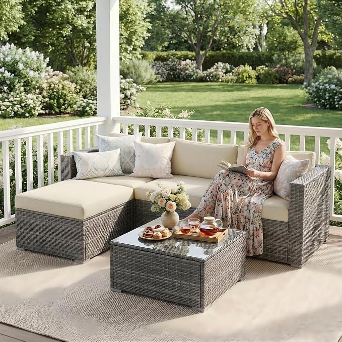 Outdoor Patio Furniture Set, Rattan Outdoor Sectional Furniture, Patio by MayinColor