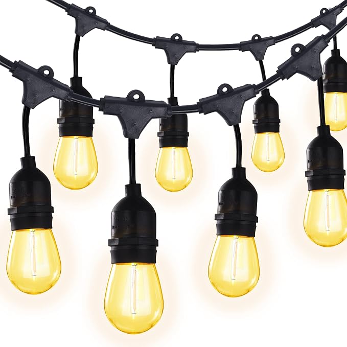 52FT Outdoor LED String Lights Shatterproof UL Listed 2FT Spacing by SUPERDANNY