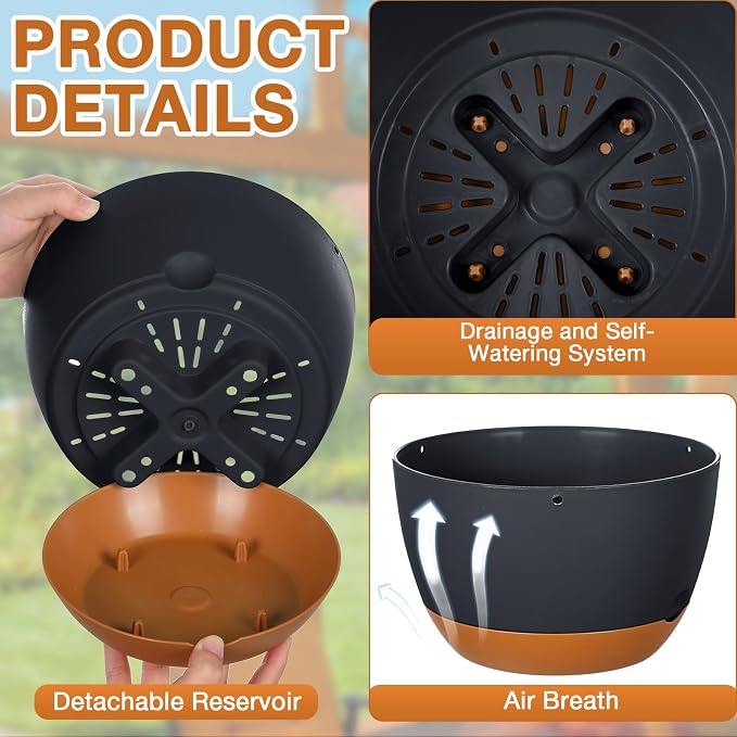 Mumufy 6 Pcs 8 Inch Hanging Planter - Image 3
