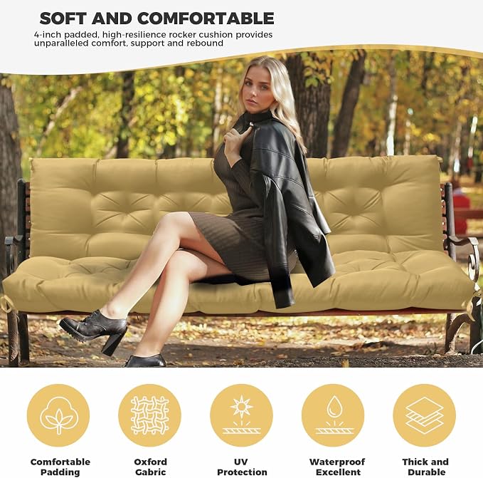 Porch Swing Cushions, Waterproof Swing Cushions Replacement - Image 2
