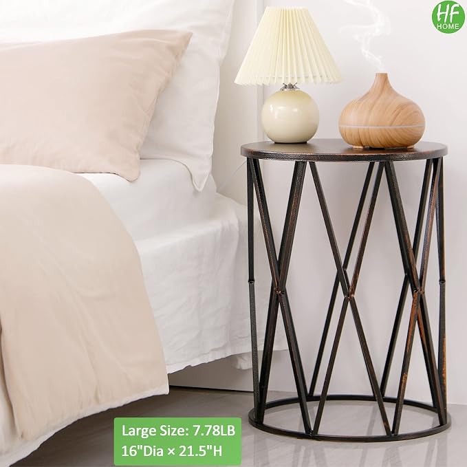 HFHOME Multifunctional Nesting Round Metal Coffee End Tables - Image 3