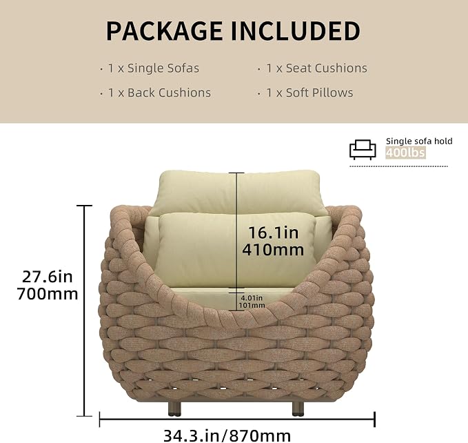 TWT All-Weather Textilene Rope Balcony Furniture - Image 2