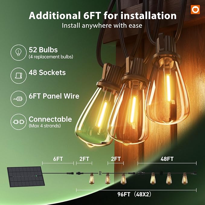 addlon 102FT Solar String Lights Outdoor - Image 8