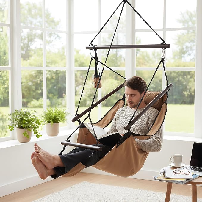 ONCLOUD Upgraded Unique Hammock Sky Chair, Air Deluxe Hanging Swing Seat - Image 8