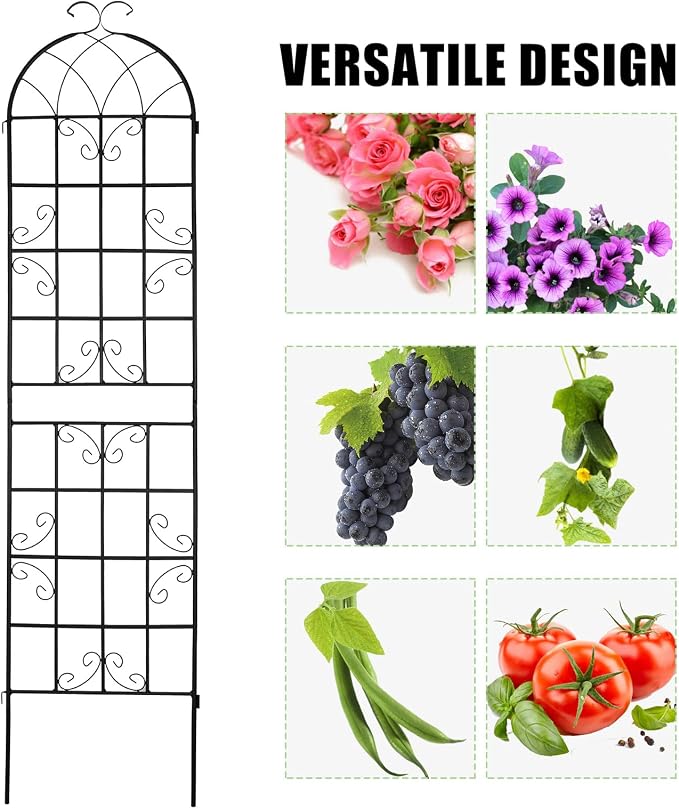 4 Pack 86.2x19.7in Metal Garden Trellis - Image 5
