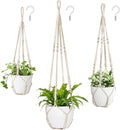 Mkono 3 Pack Macrame Plant Hangers Indoor Different Size Hanging Planter Basket by Mkono
