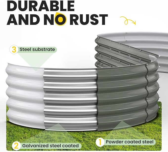 Galvanized Raised Garden Bed 8x2x1.5 FT, Oval Metal Raised Garden Bed Outdoor - Image 6
