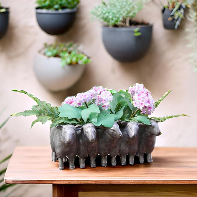 Newman House Studio Resin Sheep Planter Succulent Pot - Image 10