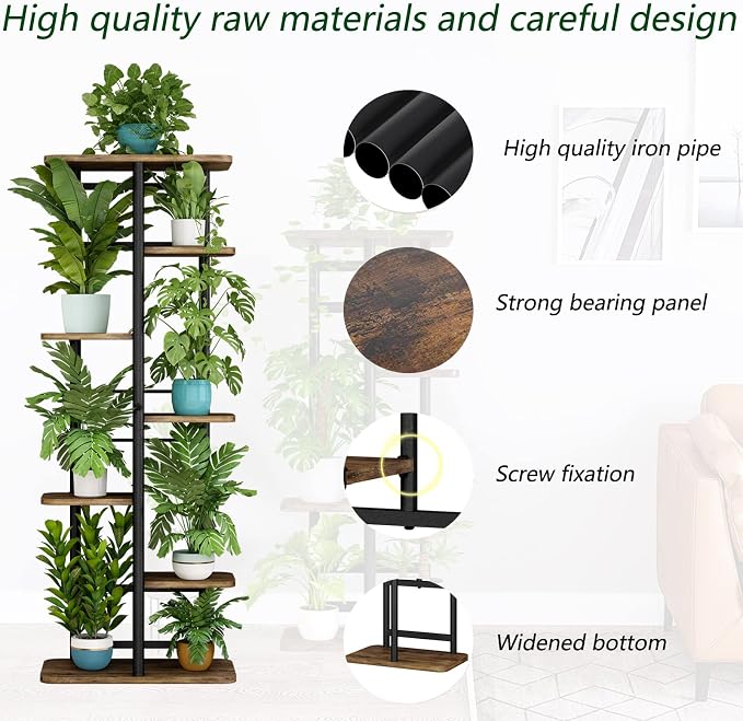 LINZINAR Plant Stand 7 Tier 8 Potted Multiple Flower Pot Holder Shelf Indoor - Image 4