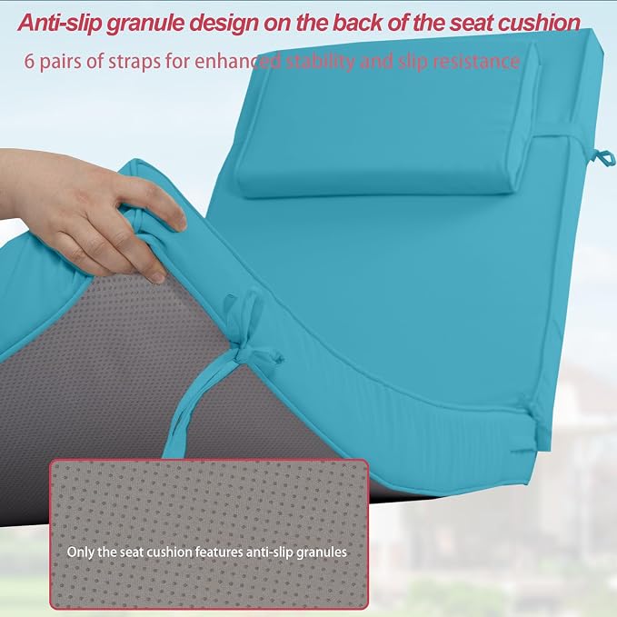 Chaise Lounge Cushions Outdoor 72x21x4 Inch, Patio Lounger Chair Cushion - Image 5