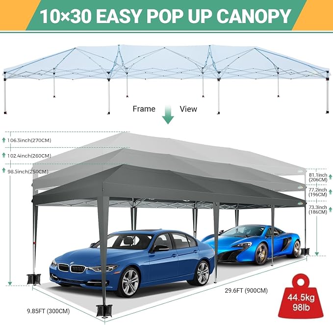 COBIZI 10x30 Pop Up Canopy Tent - Image 2