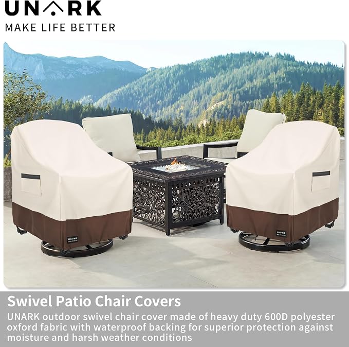 Outdoor Swivel Patio Chair Cover 4 Pack, 600D Waterproof Heavy Duty Outdoor - Image 6