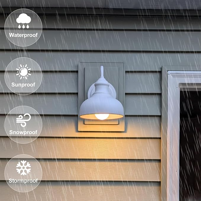 7 Inch Dome Outdoor Gooseneck Lighting Fixture, Exterior Small Porch Light - Image 3