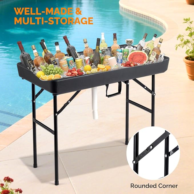 VINGLI 4FT Ice Table, Portasble Cooler Side Table - Image 6