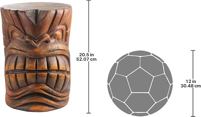 Design Toscano Grand Tiki Face Kanaloa Teeth Indoor/Outdoor Side Table Statue - Image 6