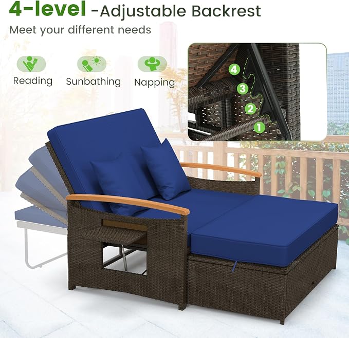 Tangkula Patio Rattan Daybed - Image 4