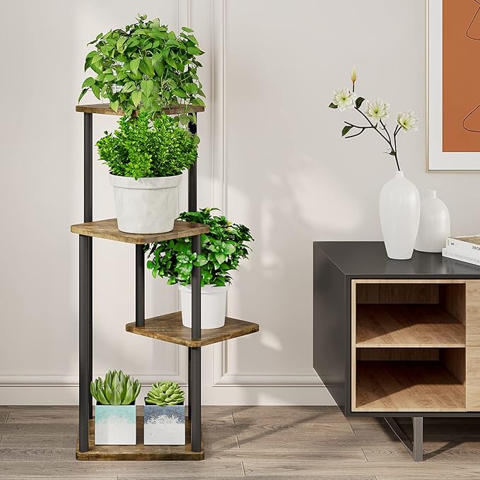 AZERPIAN Plant Stand 4 Tier Indoor Metal Flower Shelf - Image 3