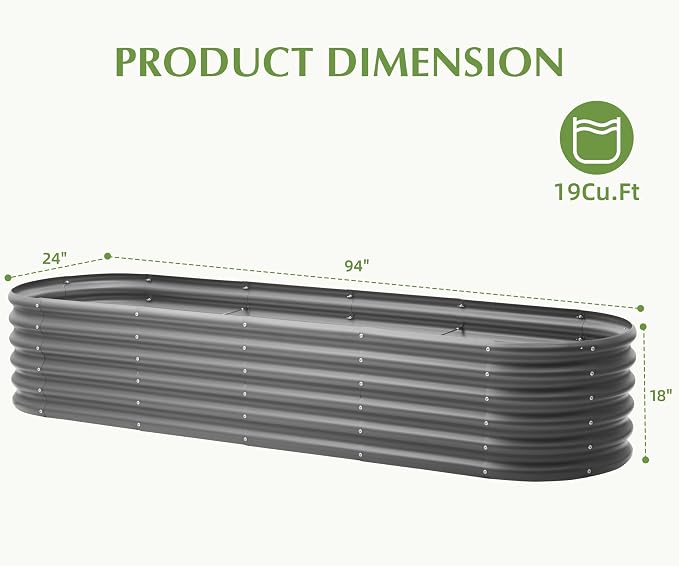 Galvanized Raised Garden Bed, Outdoor Planter Bed, Metal Planter Box - Image 2