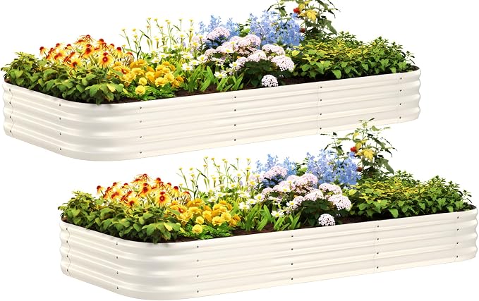 Quictent Galvanized Raised Garden Bed Kit, Strengthened by Crossbar by QUICTENT