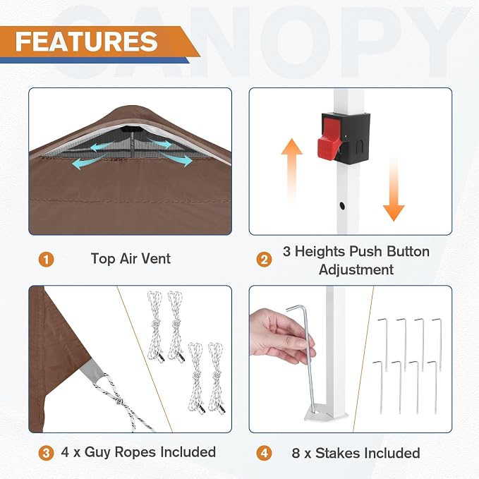EAGLE PEAK Commercial Canopy 10x10 Pop Up Canopy Tent - Image 6