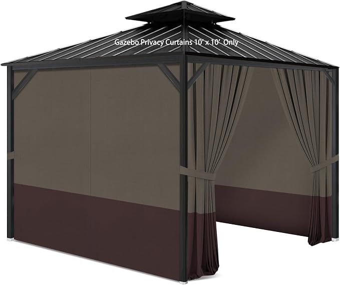 Gazebo Privacy Curtains 10' x 10' by Aonear