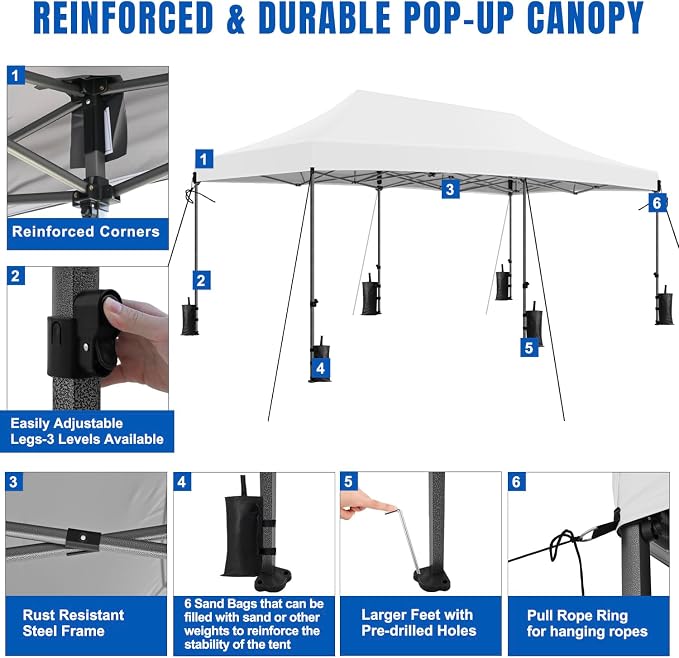 Yesker 10x20 Pop Up Canopy Tent - Image 5