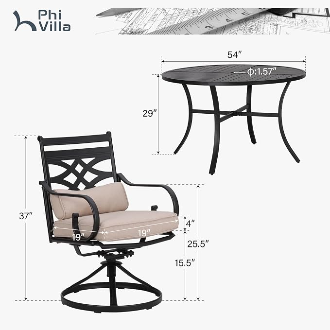 PHI VILLA 7 Pieces Outdoor Dining Set - Image 2