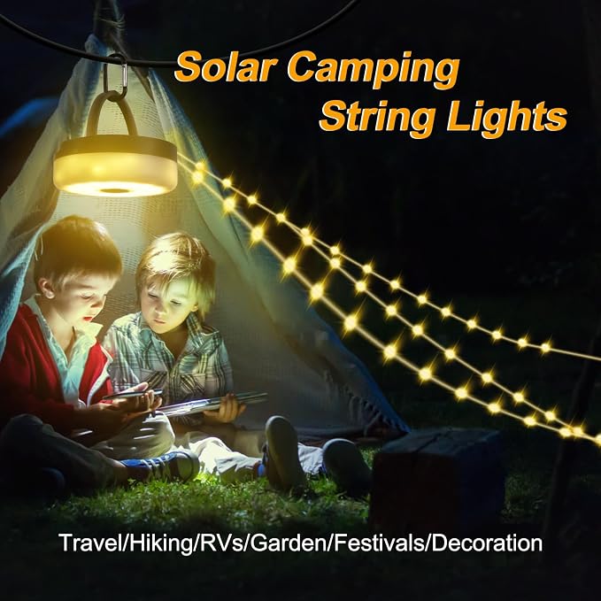 SMY Lighting 4 in 1 Solar Camping String Lights, 42.6Ft Ultra Long String - Image 7