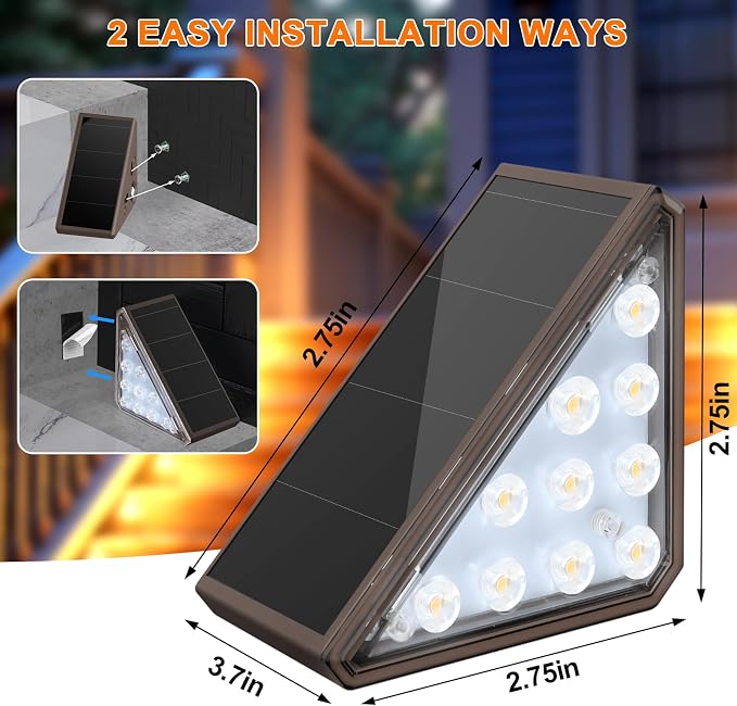8 Pack Solar Stair Lights, Outdoor Step Lights - Image 6