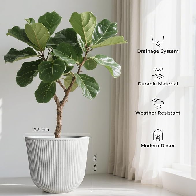 WORTH Garden Round Large Planter Pot 1-Pack - Image 2