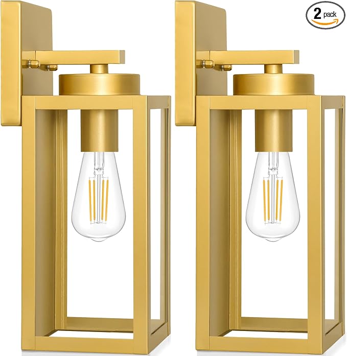 BesLowe 2-Pack Outdoor Wall Light Fixtures, Exterior Waterproof Wall Lanterns by BringYouBrightFuture