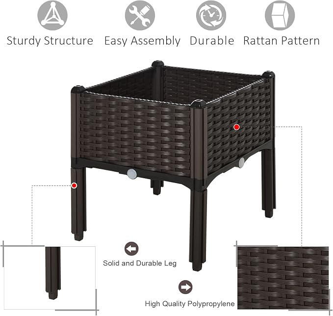 Outsunny 1 Piece Raised Garden Bed - Image 3