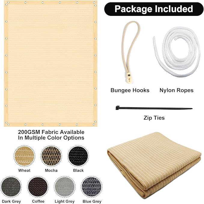 Artpuch 90% Sun Shade Cloth, 12 x 20 FT Pergola Shade Cover Canopy - Image 7