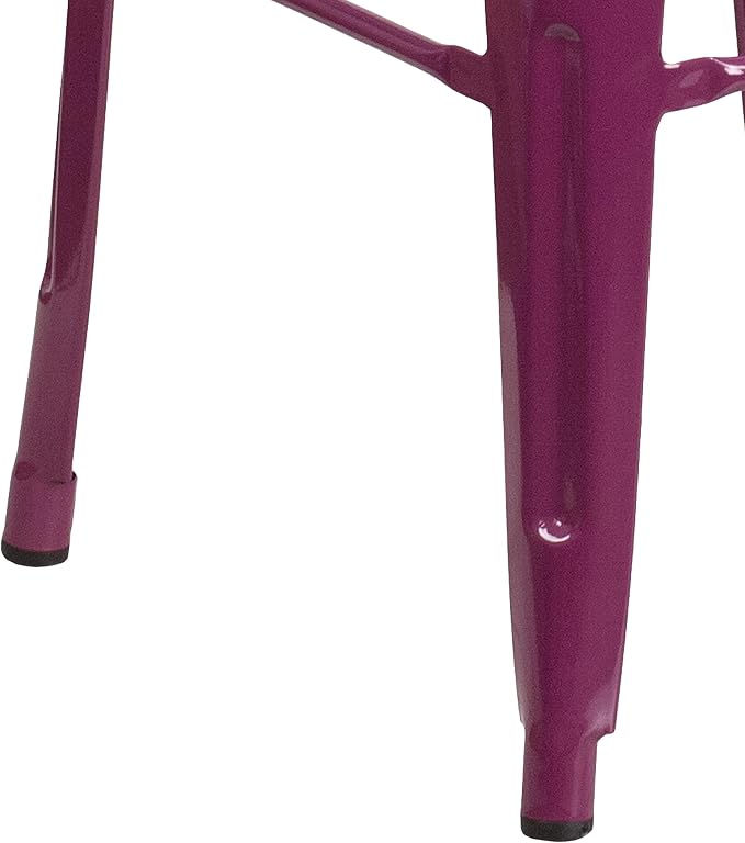 Flash Furniture Commercial Grade 30" High Backless Purple Indoor-Outdoor - Image 6