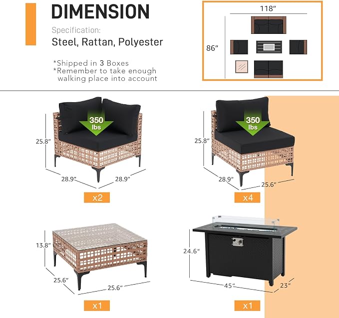 Patiorama 8 Piece Wicker Patio Furniture Set - Image 9