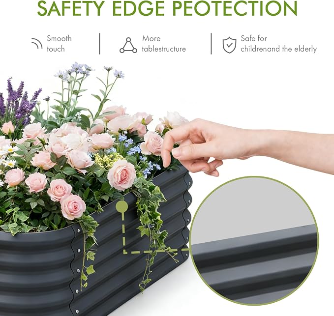 2-Pack 4x1.5ft Galvanized Raised Garden Bed, Outdoor Planter Bed, Metal Planter - Image 5