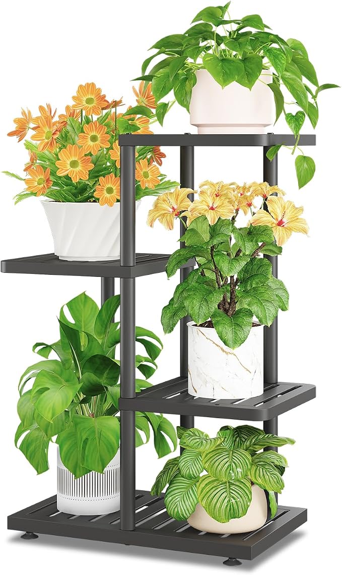 iDavosic.ly Plant Stand Indoor Outdoor, 3-Tier Tall Metal Flower Shelf by iDavosicly