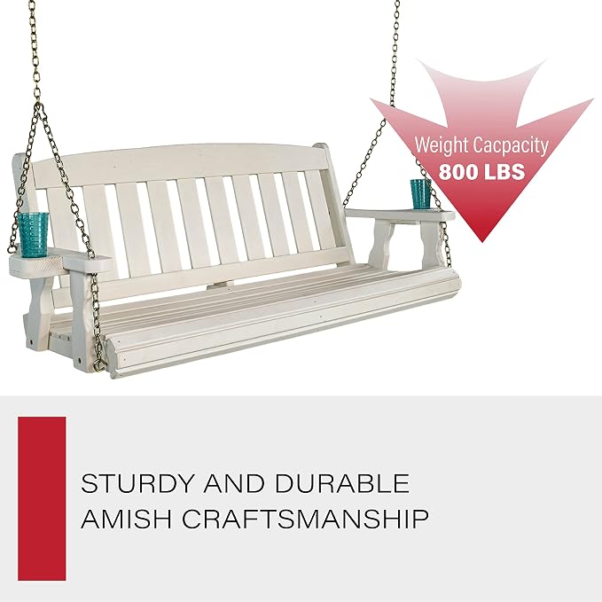 Amish Casual Heavy Duty 800 Lb Mission Treated Porch Swing - Image 8