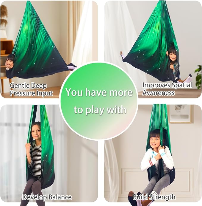 Sensory Swing for Kids Indoor and Outdoor Therapy Cuddle Swing Snuggle Hammock - Image 4