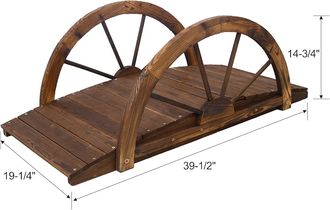 3.3 FT Wooden Garden Bridge - Image 4