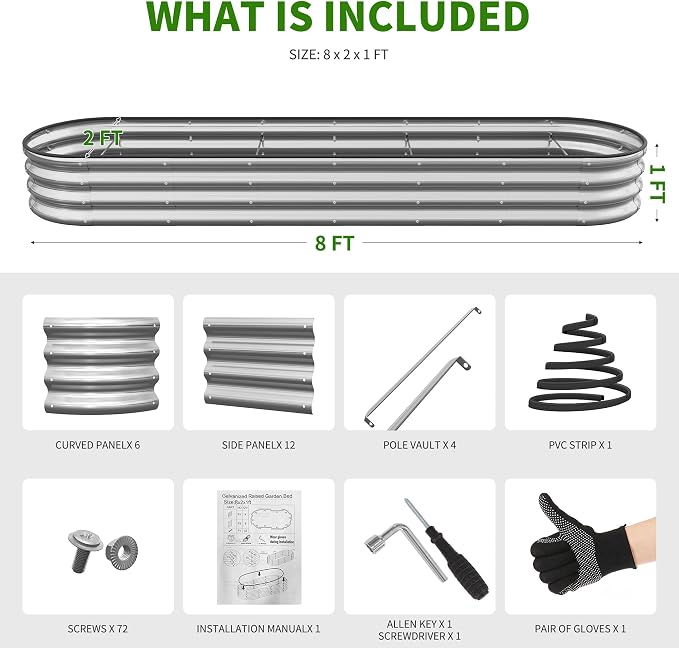 Galvanized Metal Raised Garden Bed Kit - Image 6