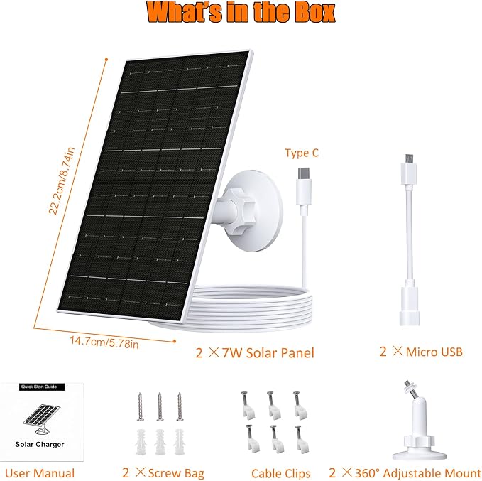7W Solar Panel for Arlo Essential 2K, Essential XL & Spotlight Cameras - Image 2