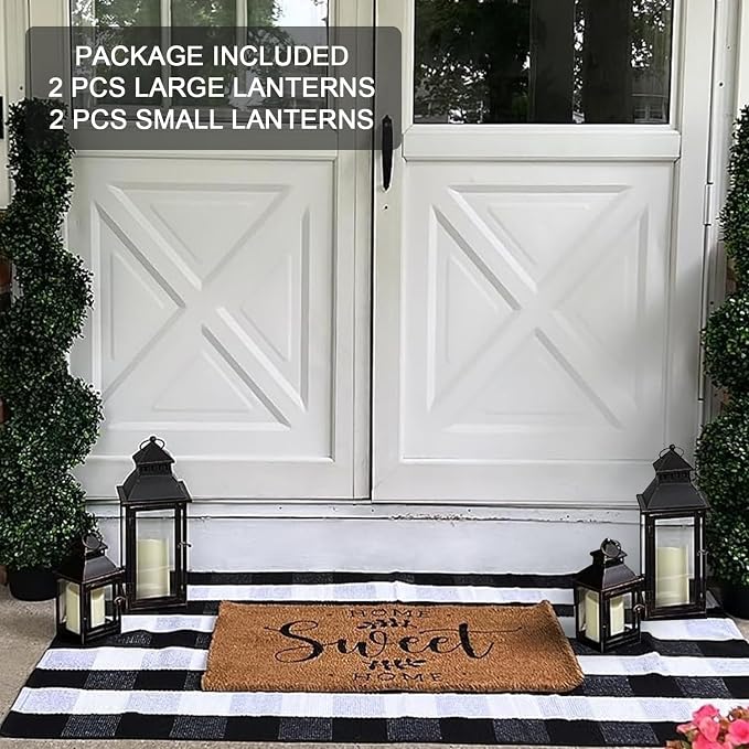 NEEDOMO Bronze Metal Lanterns Decorative Outdoor & Indoor, Candle Holder - Image 3