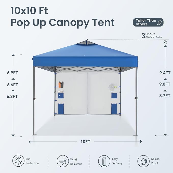 PHI VILLA Canopy Tent 10x10 Pop Up Canopy Outdoor Shade - Image 7