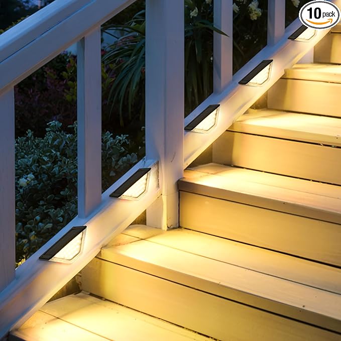 SOLPEX 10 Pack Four-Sided Illumination Solar Step Lights by Solpex