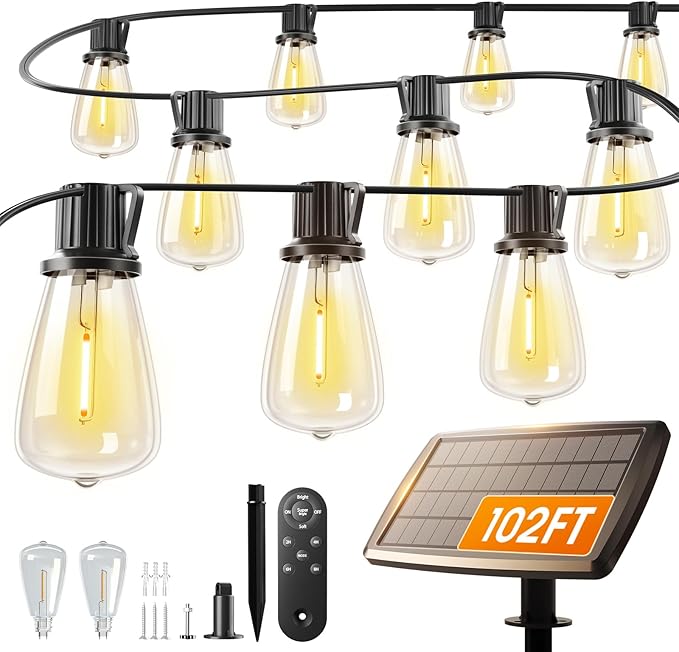 addlon 102FT Solar String Lights Outdoor by addlon