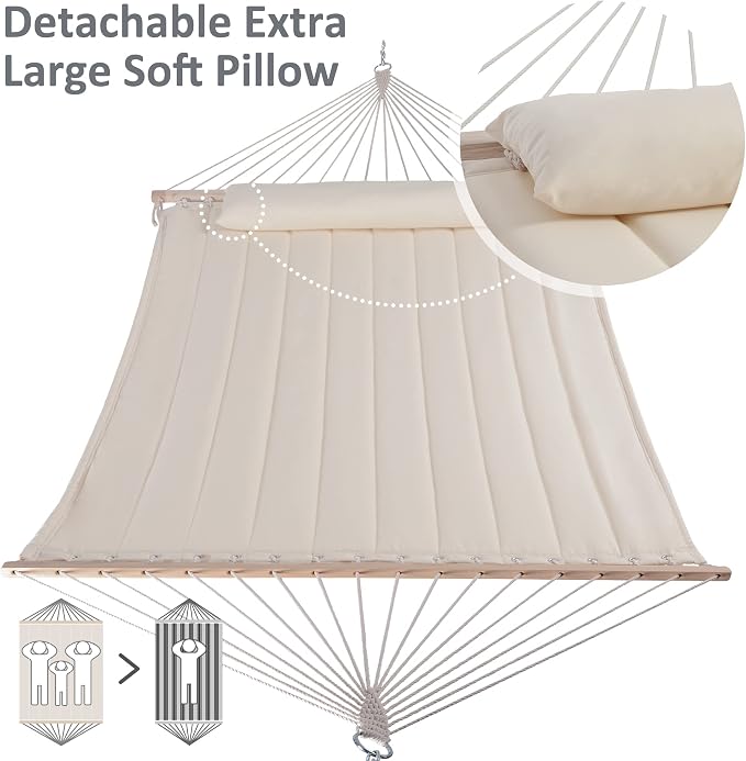 SUNCREAT Double Hammock for 2 Person, Extra Large Outdoor Portable Hammock - Image 3